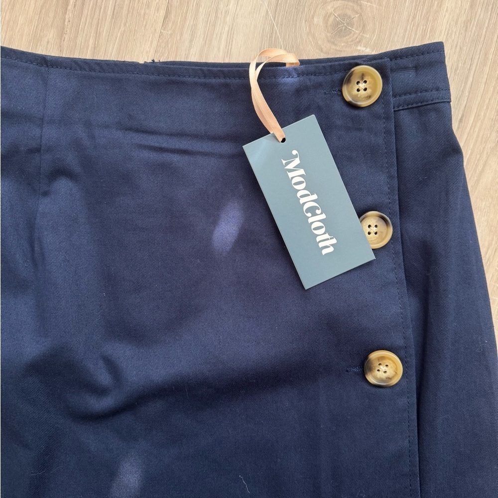 ModCloth Women's Navy Blue Button Skirt - Picture 5 of 7